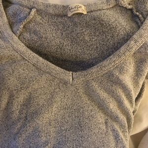 Gray, oversized stretchy, comfy sweater